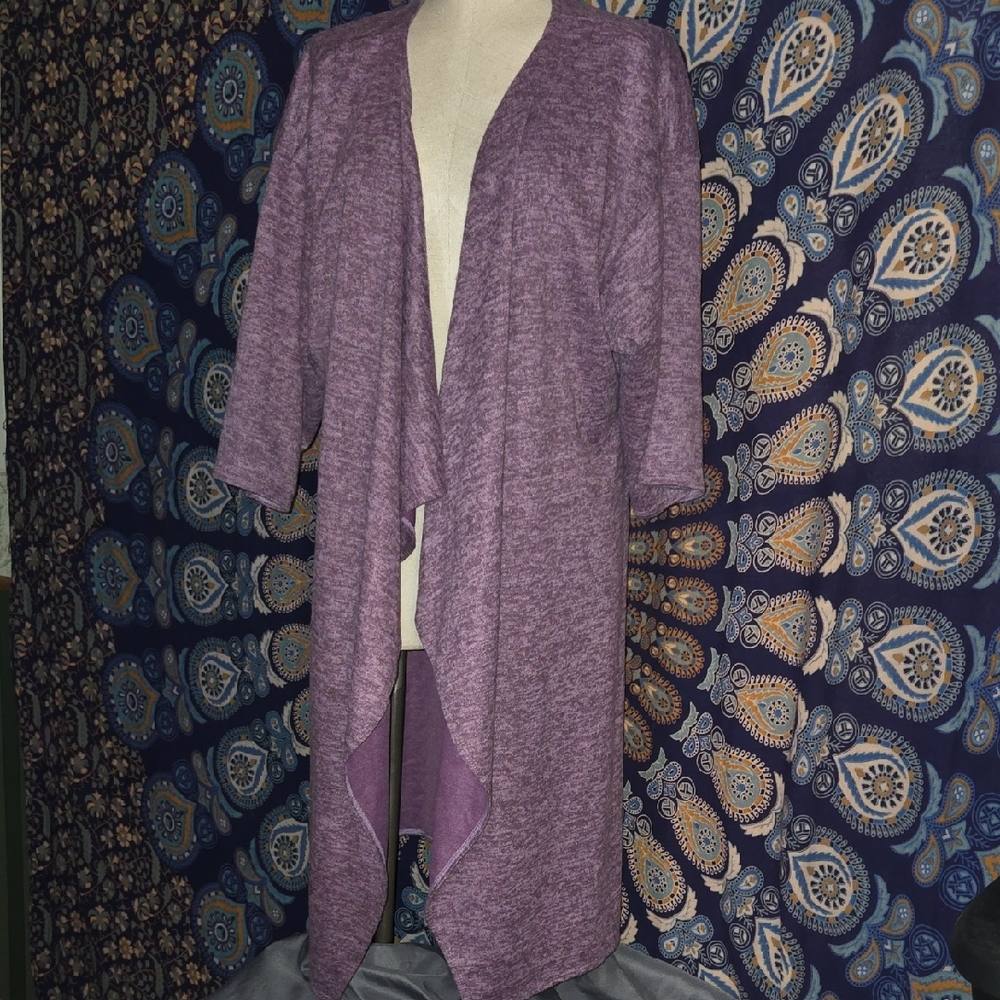 LuLaRoe Purple Cardigan Sweater Relaxed Fit